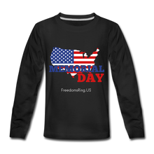 Load image into Gallery viewer, MEMORIAL DAY US FLAG - Kids' Premium Long Sleeve T-Shirt - black