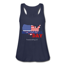 Load image into Gallery viewer, MEMORIAL DAY US FLAG - Women's Flowy Tank Top by Bella - navy