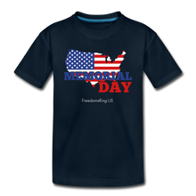 Load image into Gallery viewer, MEMORIAL DAY US FLAG - Kids' Premium T-Shirt - deep navy