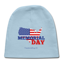 Load image into Gallery viewer, MEMORIAL DAY US FLAG - Baby Cap - light blue