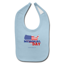 Load image into Gallery viewer, MEMORIAL DAY US FLAG - Baby Bib - light blue