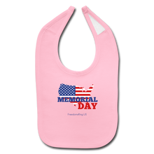 Load image into Gallery viewer, MEMORIAL DAY US FLAG - Baby Bib - light pink