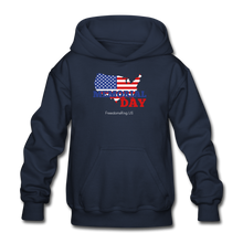 Load image into Gallery viewer, MEMORIAL DAY US FLAG - Gildan Heavy Blend Youth Hoodie - navy