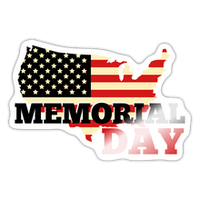 Load image into Gallery viewer, MEMORIAL DAY US FLAG - Sticker - white glossy
