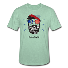 Load image into Gallery viewer, HAPPY 4TH BEARDY! - Unisex Heather Prism T-Shirt - heather prism mint