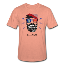 Load image into Gallery viewer, HAPPY 4TH BEARDY! - Unisex Heather Prism T-Shirt - heather prism sunset