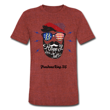 Load image into Gallery viewer, HAPPY 4TH BEARDY! - Unisex Tri-Blend T-Shirt - heather cranberry