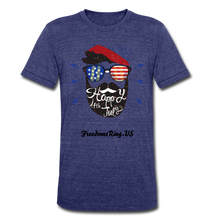 Load image into Gallery viewer, HAPPY 4TH BEARDY! - Unisex Tri-Blend T-Shirt - heather indigo