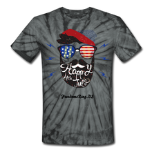 Load image into Gallery viewer, HAPPY 4TH BEARDSICLE! - Unisex Tie Dye T-Shirt - spider black