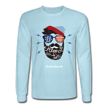Load image into Gallery viewer, HAPPY 4TH BEARDSICLE! - Men's Long Sleeve T-Shirt - powder blue