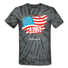 Load image into Gallery viewer, JULY 4TH FLAG - Unisex Tie Dye T-Shirt - spider black
