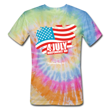 Load image into Gallery viewer, JULY 4TH FLAG - Unisex Tie Dye T-Shirt - rainbow