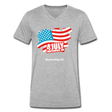 Load image into Gallery viewer, JULY 4TH FLAG - Men's V-Neck T-Shirt - heather gray