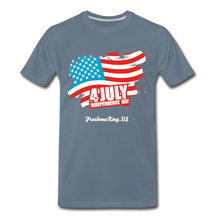 Load image into Gallery viewer, JULY 4TH FLAG - Men's Premium T-Shirt - steel blue