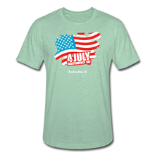 Load image into Gallery viewer, JULY 4TH FLAG - Unisex Heather Prism T-Shirt - heather prism mint