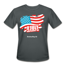 Load image into Gallery viewer, JULY 4TH FLAG - Men’s Moisture Wicking Performance T-Shirt - charcoal