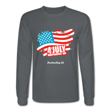 Load image into Gallery viewer, JULY 4TH FLAG - Men's Long Sleeve T-Shirt - charcoal