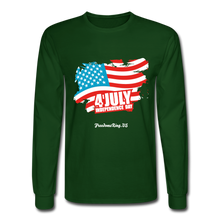 Load image into Gallery viewer, JULY 4TH FLAG - Men's Long Sleeve T-Shirt - forest green