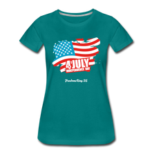 Load image into Gallery viewer, JULY 4TH FLAG - Women’s Premium T-Shirt - teal