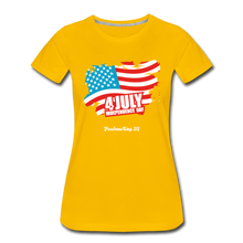 Load image into Gallery viewer, JULY 4TH FLAG - Women’s Premium T-Shirt - sun yellow