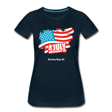 Load image into Gallery viewer, JULY 4TH FLAG - Women’s Premium T-Shirt - deep navy