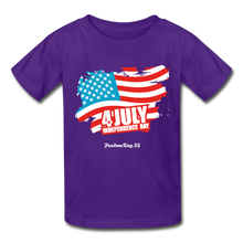 Load image into Gallery viewer, JULY 4TH FLAG - Gildan Ultra Cotton Youth T-Shirt - purple