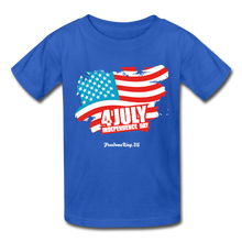 Load image into Gallery viewer, JULY 4TH FLAG - Gildan Ultra Cotton Youth T-Shirt - royal blue