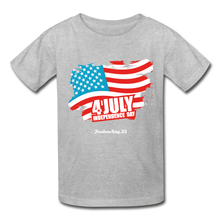 Load image into Gallery viewer, JULY 4TH FLAG - Gildan Ultra Cotton Youth T-Shirt - heather gray
