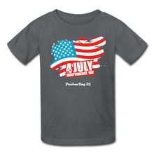 Load image into Gallery viewer, JULY 4TH FLAG - Kids' T-Shirt - charcoal