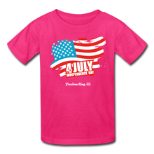 Load image into Gallery viewer, JULY 4TH FLAG - Kids' T-Shirt - fuchsia