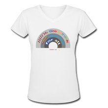 Load image into Gallery viewer, GROUPTHINK RAINBOW - Women's V-Neck T-Shirt - white