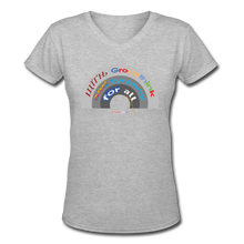 Load image into Gallery viewer, GROUPTHINK RAINBOW - Women's V-Neck T-Shirt - gray