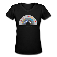 Load image into Gallery viewer, GROUPTHINK RAINBOW - Women's V-Neck T-Shirt - black
