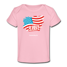 Load image into Gallery viewer, JULY 4TH FLAG - Organic Baby T-Shirt - light pink