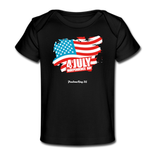 Load image into Gallery viewer, JULY 4TH FLAG - Organic Baby T-Shirt - black