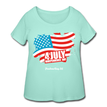Load image into Gallery viewer, JULY 4TH FLAG - Women’s Curvy T-Shirt - mint
