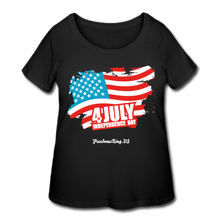 Load image into Gallery viewer, JULY 4TH FLAG - Women’s Curvy T-Shirt - black