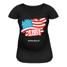 Load image into Gallery viewer, JULY 4TH FLAG - Women’s Maternity T-Shirt - black