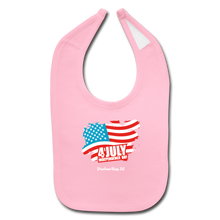 Load image into Gallery viewer, JULY 4TH FLAG - Baby Bib - light pink