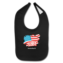 Load image into Gallery viewer, JULY 4TH FLAG - Baby Bib - black