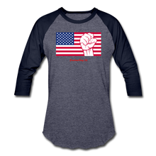 Load image into Gallery viewer, USA STRONG - Baseball T-Shirt - heather blue/navy