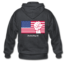Load image into Gallery viewer, USA STRONG - Gildan Heavy Blend Adult Zip Hoodie - deep heather