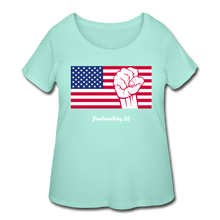 Load image into Gallery viewer, USA STRONG - Women’s Curvy T-Shirt - mint