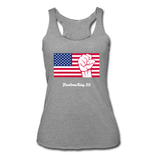 Load image into Gallery viewer, USA STRONG - Women’s Tri-Blend Racerback Tank - heather gray