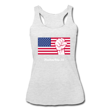 Load image into Gallery viewer, USA STRONG - Women’s Tri-Blend Racerback Tank - heather white
