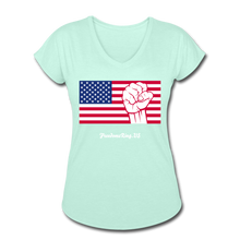 Load image into Gallery viewer, USA STRONG - Women's Tri-Blend V-Neck T-Shirt - mint