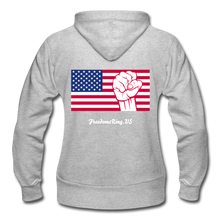 Load image into Gallery viewer, USA STRONG - Gildan Heavy Blend Women's Zip Hoodie - heather gray