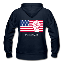 Load image into Gallery viewer, USA STRONG - Gildan Heavy Blend Women's Zip Hoodie - navy