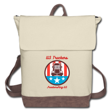 Load image into Gallery viewer, USA TRUCKER - Canvas Backpack - ivory/brown