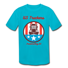 Load image into Gallery viewer, US TRUCKERS - Kids' Moisture Wicking Performance T-Shirt - turquoise